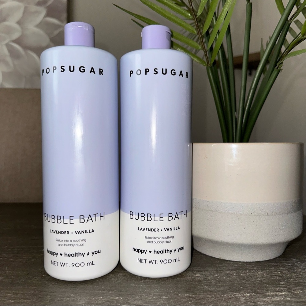 2 PACK- POPSUGAR Soothing Bubble Bath Lavender Vanilla XL Size 30.43 oz Each